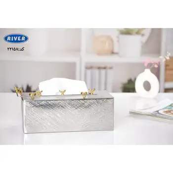 پخش عمده جای دستمال استیل برنج ریور کد 22158
