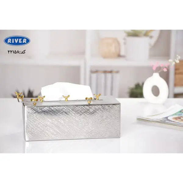 پخش عمده جای دستمال استیل برنج ریور کد 22158