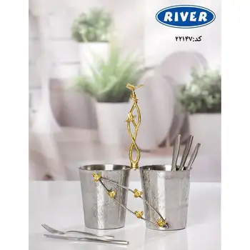 پخش عمده جای قاشق و چنگال استیل برنج ریور کد 22147