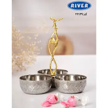 پخش عمده اردو خوری 3 تایی استیل برنج ریور کد 22149