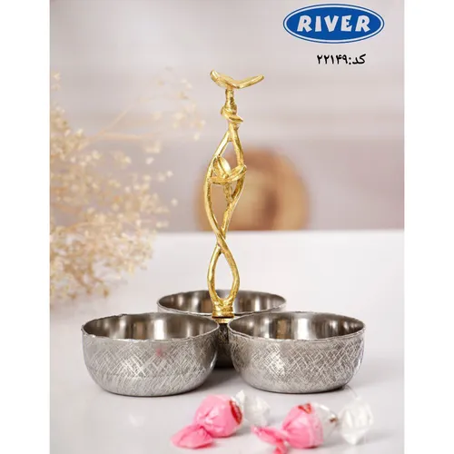 پخش عمده اردو خوری 3 تایی استیل برنج ریور کد 22149