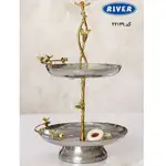 پخش عمده شیرینی خوری دو طبقه استیل برنج ریور کد 22129 thumb 1