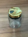 پخش عمده جا ادویه بلور درب کروم طلایی thumb 2