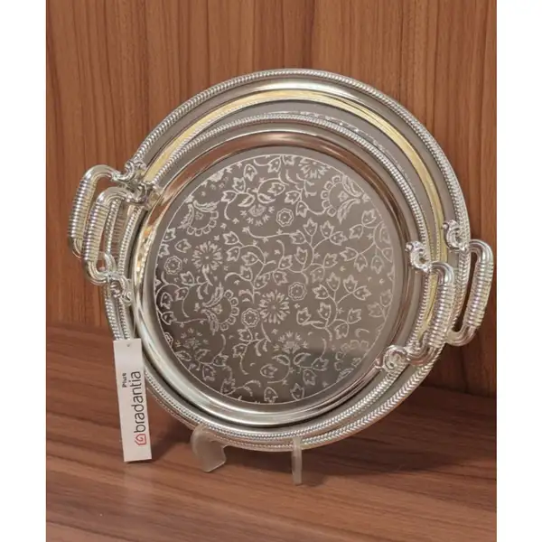 پخش عمده سینی پذیرایی گرد طرح گل  bradantia