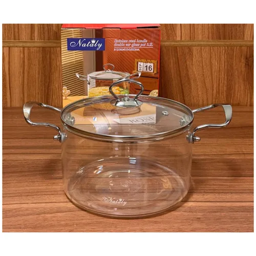 پخش عمده قابلمه پیرکس ناتالی با دسته استیل