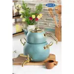 پخش عمده کتری و قوری گرانیتی دسته طلایی شیردار ریور thumb 1