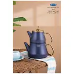 پخش عمده کتری و قوری گرانیتی دسته طلایی لوله دار ریور thumb 1