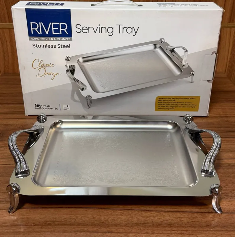 پخش عمده سینی پذیرایی مستطیل متوسط پایه دار ریور کد 1277 gallery0