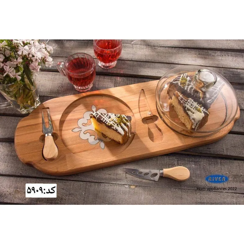 پخش عمده ست کاپ کیک دو خانه چوبی ریور gallery0